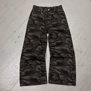 CAMO WIDE LEG BAGGY DENIM 34 WAIST
